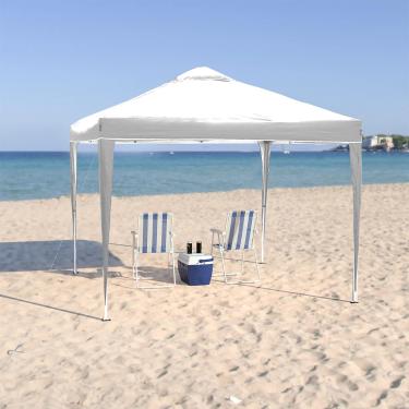 Imagem de Tenda Articulada Gazebo 3x3m Articulado Alumínio Praia Camping Com Bolsa - Branco