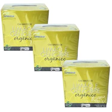 Imagem de Chá Limão E Gengibre Orgânico Kit 3 Caixas Campo Verde