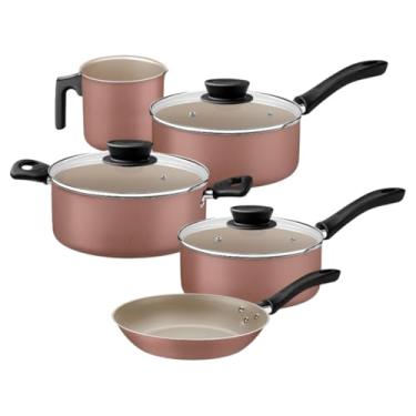 Imagem de Jogo de Panelas Tramontina Linz em Alumínio Antiaderente Starflon Max Mocaccino 5 Peças