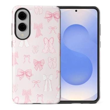 Imagem de ilikediy Capa para Samsung Galaxy S25 Edge, HL2 Coquette Pink Ribbon Bow Hybrid 2 Layer Hard Shell Silicone Protective Pattern Design Case