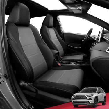 Imagem de FREESOO Capas de assento Toyota RAV4 - Conjunto completo de capas de assento de ajuste personalizado para Toyota RAV4 2021-2024 Prime SE/XSE 2019-2025 RAV 4 Hybrid SE/XSE, 2025 PHEV - Couro