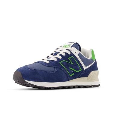 Imagem de New Balance Tênis unissex adulto 574 V2, Nb azul marinho/verde alpino, 19.5 Wide Women/18 Men