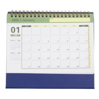 Imagem de Luxshiny Calendário de Mesa Estético 2025-2026: Organizador de Mesa Pequeno Com 18 Meses para Planejamento E Agendamento, Azul Escuro