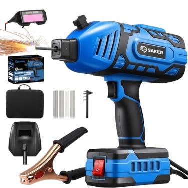 Imagem de Saker Máquina de solda portátil, máquina de solda 110 V com inversor IGBT 5 ajuste de corrente variável, máquina de solda elétrica portátil, serve para hastes de fio de 3/81.3 cm (azul)