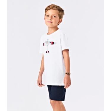 Imagem de Bermuda Menino Linho Trick Nick Azul, 10, Azul