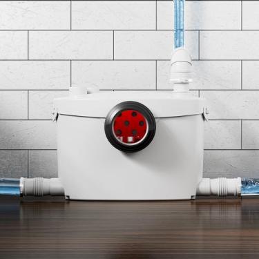 Imagem de Simple Project Bomba maceradora de 600 W, sistema de bomba de vaso sanitário de porão eficiente bombeamento máximo para V30 e H295 pés, eliminação de esgoto de 4 entradas - ideal para macerar vaso