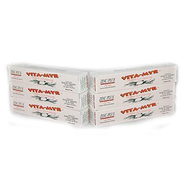 Imagem de Vita-Myr Oral Care Zinco+ Pacote com 6 pastas de dente, sem açúcar, sem flúor, sem glúten, sem SLS, sem álcool/peróxido, sem sacarina, adoçante artificial/sem cor, feito nos EUA