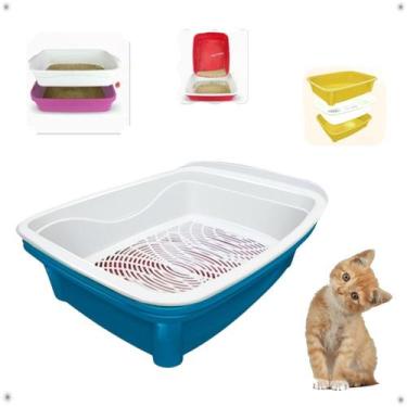 Imagem de Caixa Areia Banheira Gato Furba Bandeja Peneira 3 Peças - Furacao Pet 