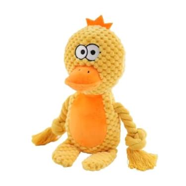 Imagem de Brinquedo para Pets Pelúcia Corda Trançada Personagens Divertidos: Burro Sorridente, Pato Curioso, Rena Dengosa, Raposa Esperta, Urso Desconfiado e Macaco Travesso