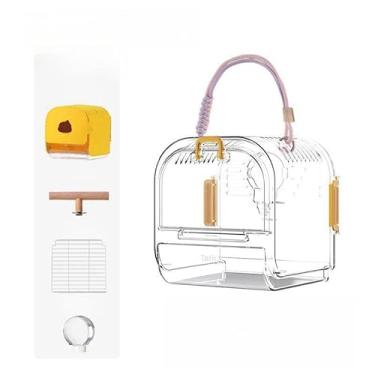 Imagem de Gaiolas de pássaro de plástico portátil, leve, impermeável, ventilada, para animais de estimação, ideal para uso ao ar livre, fácil de carregar, transportador de pássaros, perfeito para pássaros