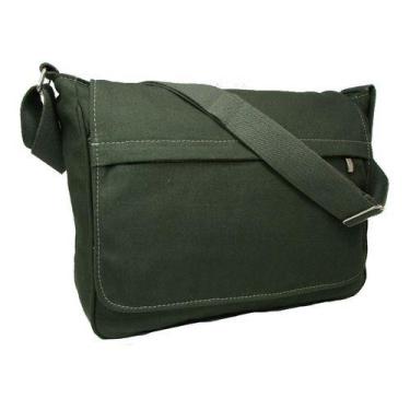 Imagem de Bolsa Tiracolo Lona Escolar Trabalho  Masculino Feminino - CDP, Verde 