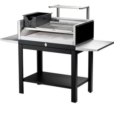 Imagem de Parrilla Com Base Grelha Uruguaia + Descanso + 2 Apoio Lateral HMD