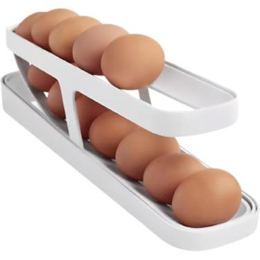 Imagem de Organizador de Ovos Rolante para Geladeira Dispenser Porta Ovos Plástico Moderno