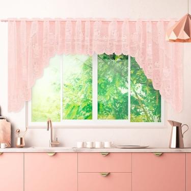 Imagem de Cortina Bando Renda Cascata Cozinha Bule 3,15x1,00 Variadas