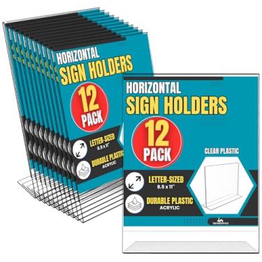 Imagem de 1 suporte de placa inclinada de acrílico InTheOffice 21,5 x 28 cm, pacote com 12