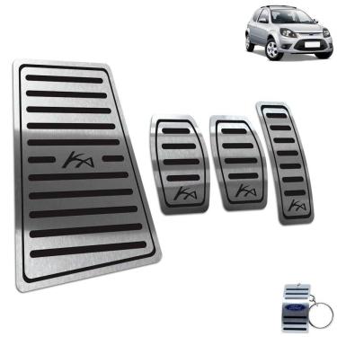 Imagem de Descanso de Pé + Pedaleira Ford Ka 2008 A 2013 Inox Preto