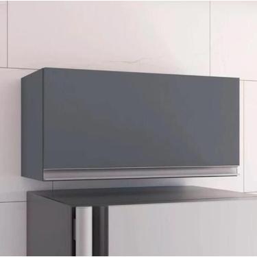 Imagem de Armário Aéreo Geladeira Cozinha Andréia 1 Porta 60 cm Cinza - Ajl Móve