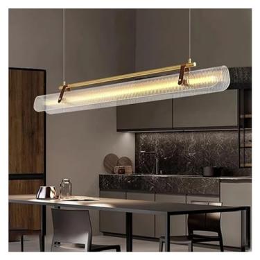 Imagem de Lustre de LED simples e moderno compatível com sala de jantar, cozinha, sala de estar, quarto, luz de suspensão de design dourado, luminária pendente de acrílico, lâmpadas de lustre