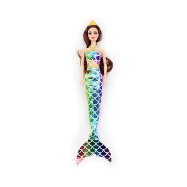 Imagem de Boneca Sereia Fashion Dream Mermaid Brinquedo Infantil Colorido - CAND