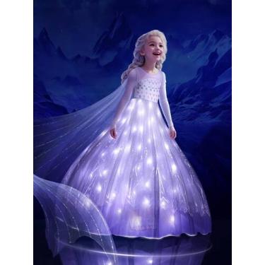 Imagem de Fantasia de princesa UPORPOR Light Up para meninas com capa