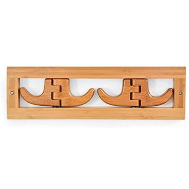Imagem de Cabide de cabide de madeira dobrável cabide de madeira criativo moderno cabide de parede para banheiro, cozinha, quarto, pendurar na parede, pendurar roupas, chapéu, toalha (cor: 8 ganchos) (4