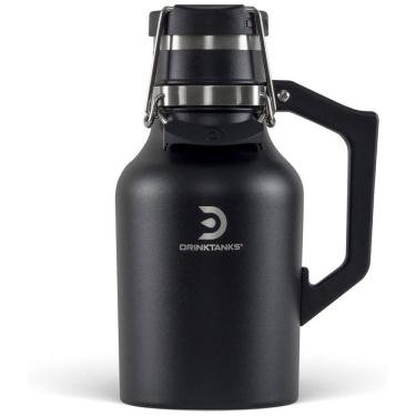 Imagem de DrinkTanks Cooler Portátil para Garrafas de cerveja com Isolamento Duplo, Aço Inox, Preto