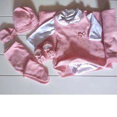 Imagem de Saída maternidade tricô menina 7 peças