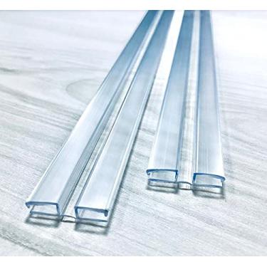 Imagem de DistinctAndUnique Dobradiça viva estilo piano de PVC transparente para 6 mm Material: sem parafusos ou cola - DIY para acrílico e acrílico e mais (30,5 cm, pacote com 2)