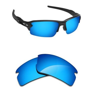 Imagem de Alphax Lentes de reposição espelhadas não polarizadas Ice Blue para óculos de sol Oakley Flak Draft OO9364