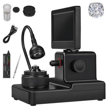 Imagem de Visualizador de Cinta de Diamante, Microscópio Digital LCD de 4,3", Ampliação de 50-1500X, com Luz de Preenchimento LED, Identificação Precisa, para Visualizador de Inscrição de Diamante