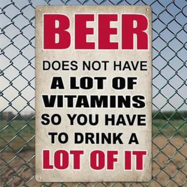 Imagem de Bebedores de cerveja vitalidade piada arte de parede de alumínio rústico e placa de metal - 20 x 30 cm vintage decoração interna ao ar livre para casa, escritório, café, quintal e jardim, fazenda