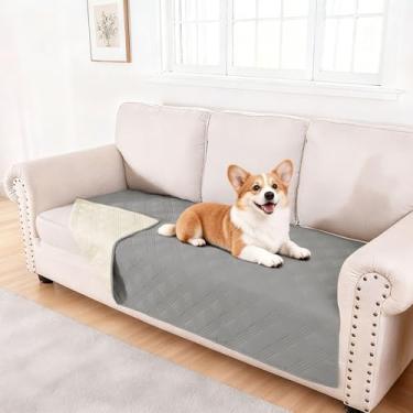 Imagem de hyha Cobertor impermeável para cães, cobertor de cama reversível para animais de estimação, capa de sofá macia para cães lavável, capa de sofá impermeável para sofá e filhotes e gatos, protetor de
