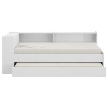 Imagem de Bicama Com Colchão Incluso E Baú Embutido Multimóveis Branca - MULTIMO