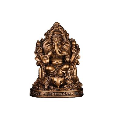 Imagem de Estátua de escultura Thai Ganesha com resina de design de luz de fundo