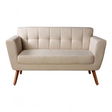 Imagem de Namoradeira Sofá 2 Lugares Bruna Decoração Confortável - Linho Bege 140