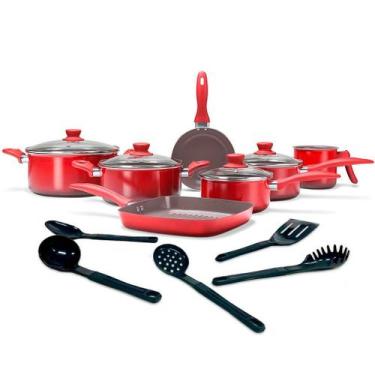 Imagem de Jogo De Panelas Brinox Revestimento Cerâmic Life Easy 12 Peças