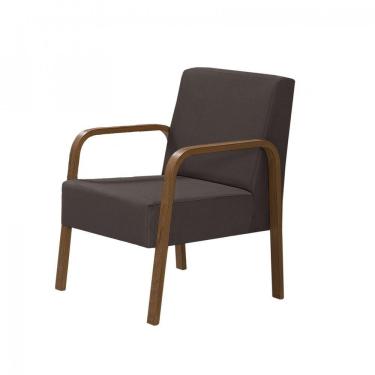 Imagem de Poltrona Decorativa 1 Lugar Jade Braço Madeira D Salla Suede