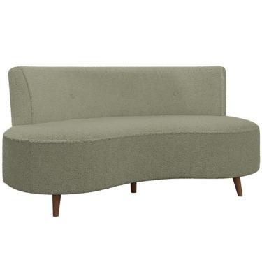 Imagem de Sofá Chaise Living 2 Lugares 160cm Para Sala Istambul K01 Bouclê Verde - Lyam Decor
