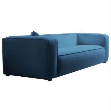 Imagem de Sofá 2 Lugares 160cm Orgânico Luxo Recepção Cecília Linho Adj Decor Azul Royal