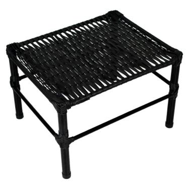 Imagem de Mesa De Centro Para área Externa Retangular Bela Em Fibra Sintética 60cm Acesse Móveis Preto