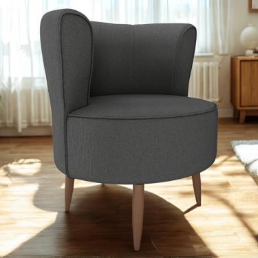 Imagem de Poltrona Decorativa Pes Palito Savana Veludo Light Milani Store Cinza