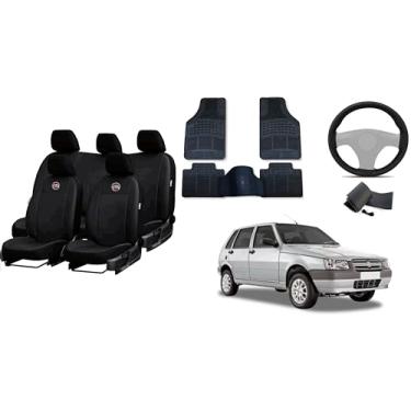 Imagem de Capa de couro + Tapete 5 peças + Capa de volante para Fiat uno 00-12