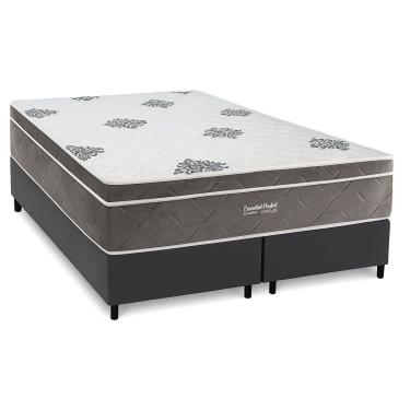 Imagem de Conjunto Box Queen: Colchão Molas Inovaflex Ensacadas Essential+Base CRC Corano Gray (158x198)