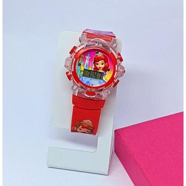 Imagem de Relógio Infantil Digital Pisca Luz Led stitch Lilo angel Princesa Barb