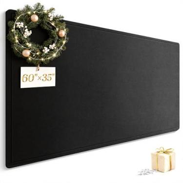 Imagem de Quadro de avisos, quadro decorativo de cortiça de feltro de 152 x 89 cm com pinos, quadro de pinos de feltro dobrável, quadro de exibição de fotos para escritório, casa, escola