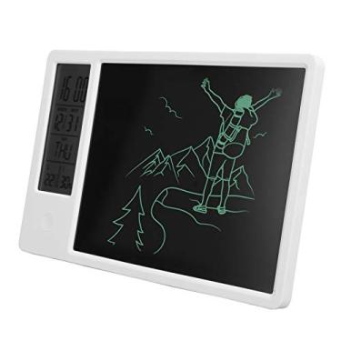 Imagem de SUNGOOYUE Placa de Escrita Digital Com Display LCD, Monitor de Temperatura e Umidade, Calendário Eletrônico, Carregamento Tipo C, Tela de 7,6 X 5,7 Polegadas, Material ABS