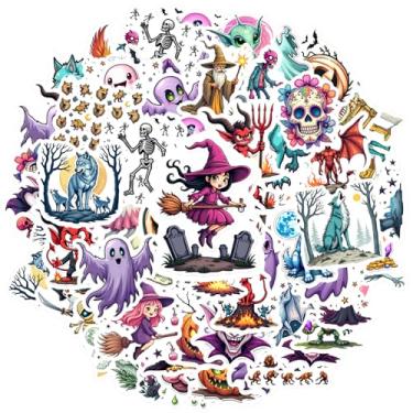 Imagem de Pacote de adesivos engraçados com 70 peças, fantasma, fada, unicórnio, mamãe, vampiro, lobisomem, pacote de adesivos adoráveis materiais escolares para notebook, bagagem, celular, copo, laptop