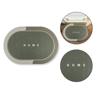 Imagem de Tapete Redondo Home Verde Seca Rápido Emborrachado Casa Apto