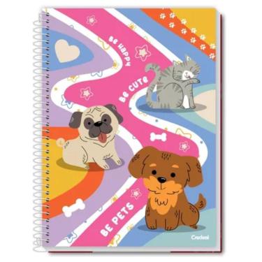 Imagem de Caderno Espiral Universitário 1 Matéria 80 Folhas Miau De Rua Credeal Estampa 4