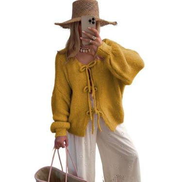 Imagem de Suéter, cardigã SKIKYAN, gravata borboleta, tamanho grande, decote em 